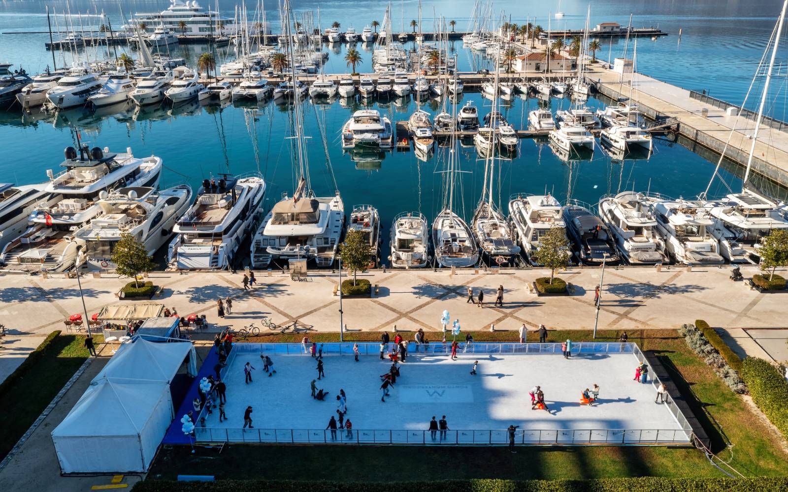 An ice rink by the sea